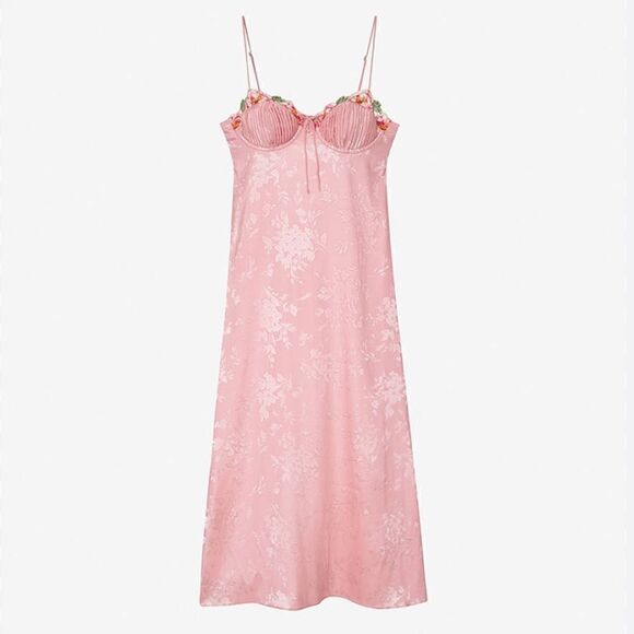NWT FOR LOVE & LEMONS Lola Midi Dress Blush Pink XL - Picture 11 of 11